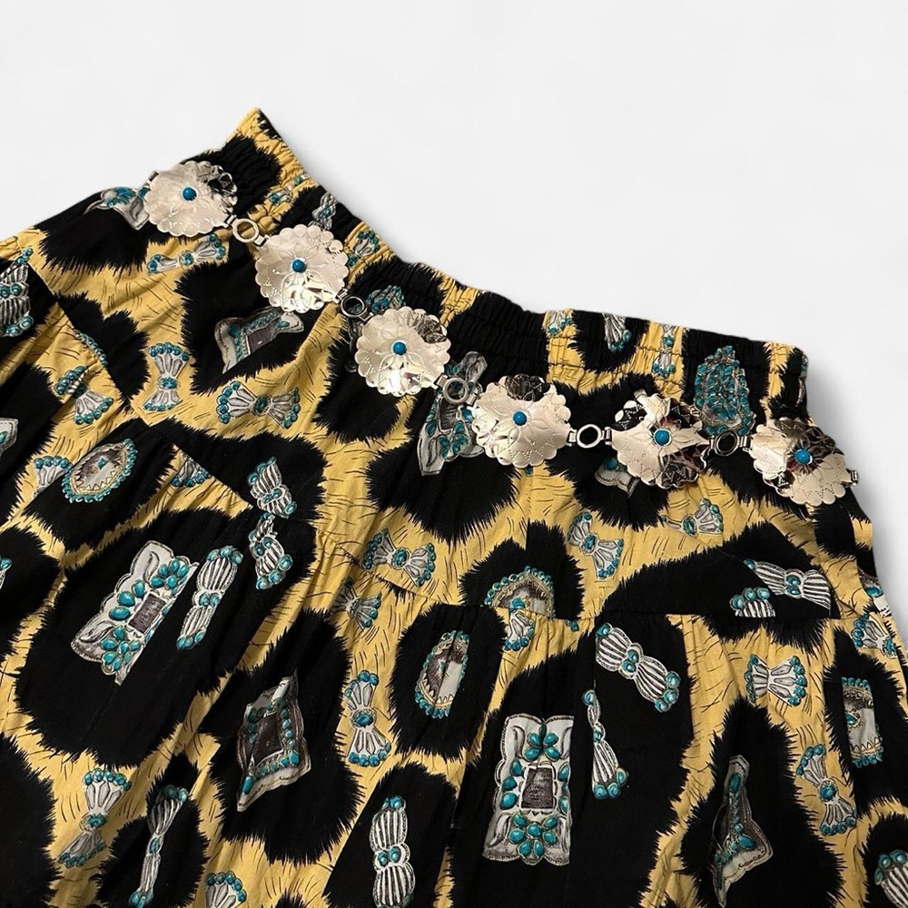 Native American Skirt with concho and turquoise print